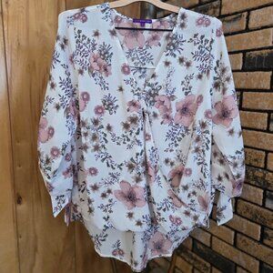 Pink and White Floral West Kai Shirt
